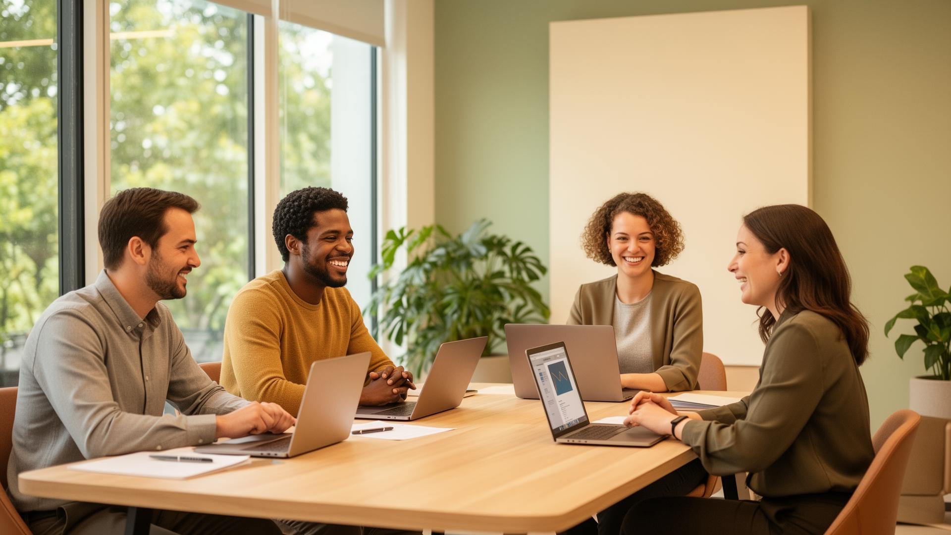 Modernes Führungsteam in einem hellen Startup-Office